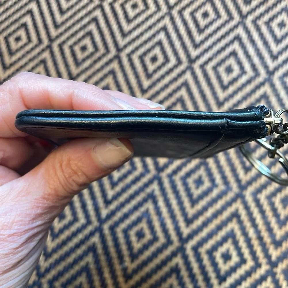 Vintage Coach Mini Skinny Case 6902 Black w/brass Keychain Wallet Card Case